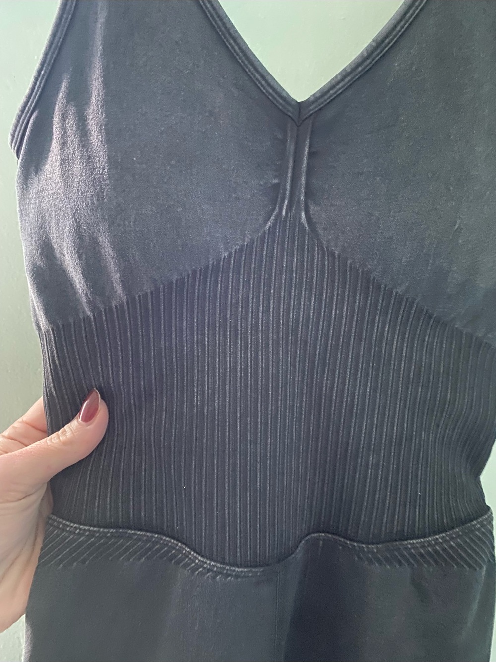Black Ribbed Jumpsuit Romper Bodycon Shapewear Onesie